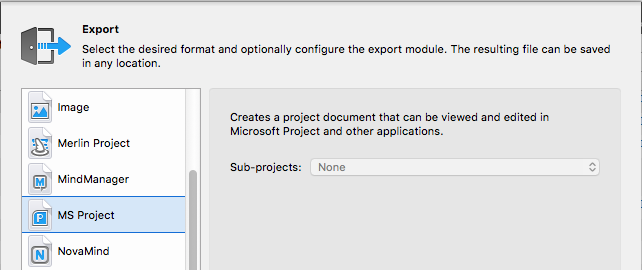 Export to MS Project