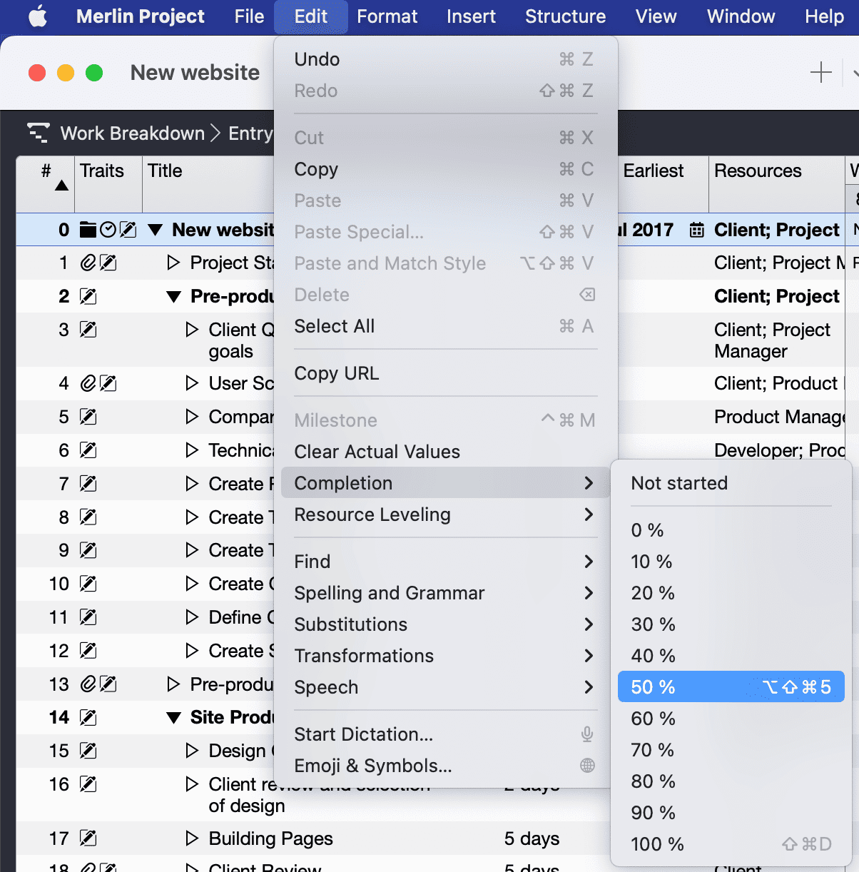 Merlin Project Menu Merlin Project Menu