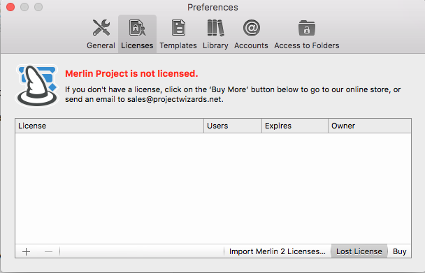 License window