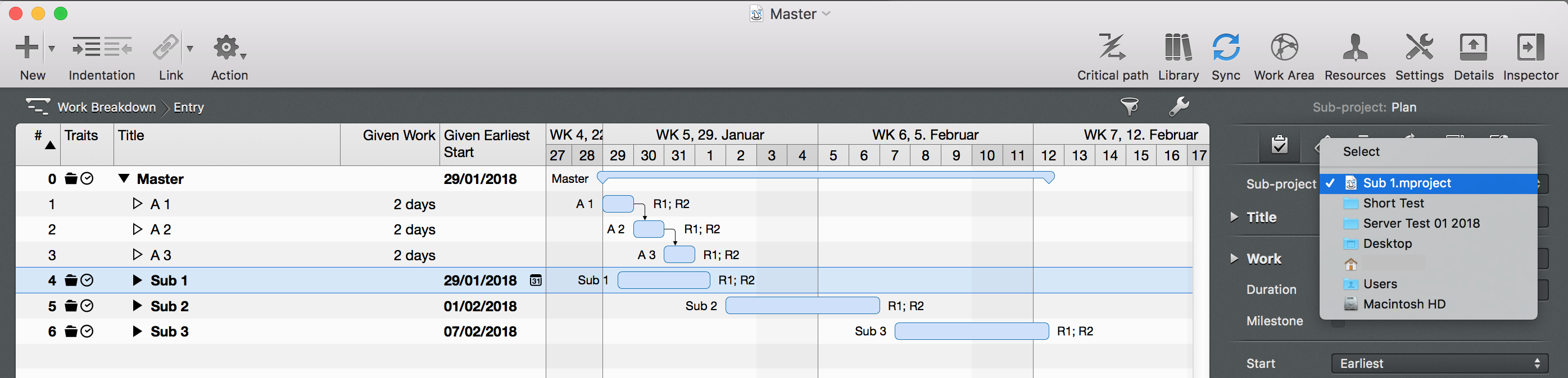 Sub-project Sub-project