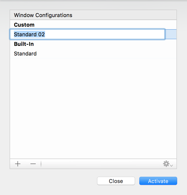 Window configurations Window configurations