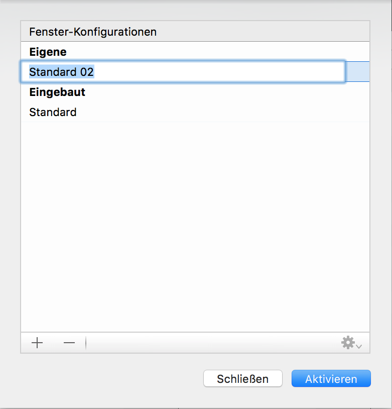 Fensterkonfiguration Fensterkonfiguration