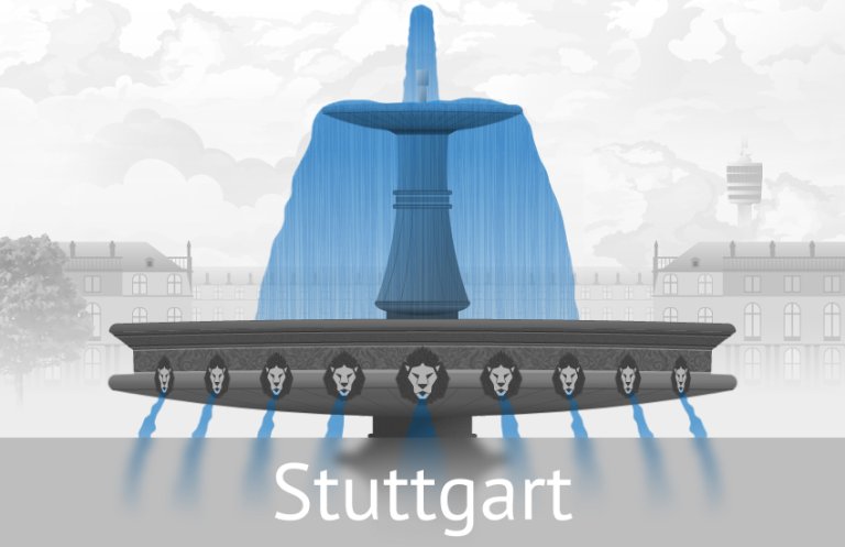 La fontaine de la Schlossplatz à Stuttgart, Allemagne La fontaine de la Schlossplatz à Stuttgart, Allemagne