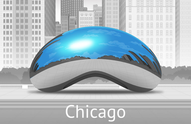 The Cloud Gate 'The Big Bean' in Chicago, IL, United States The Cloud Gate 'The Big Bean' in Chicago, IL, United States