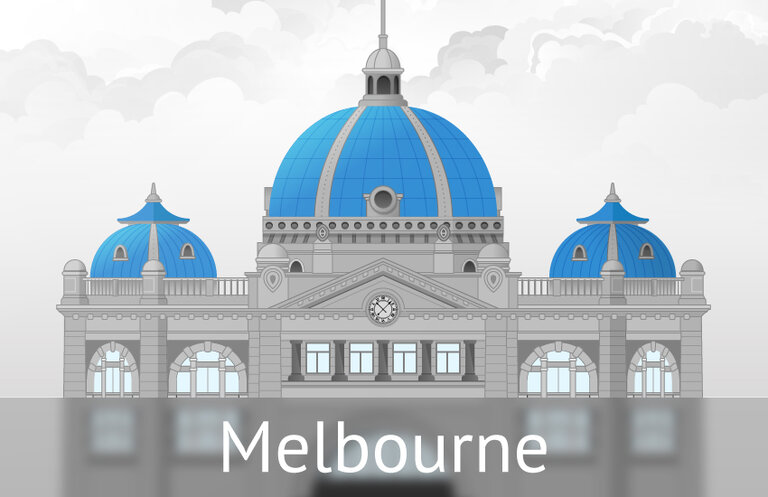 The Flinders Street Station in Melbourne, Australia