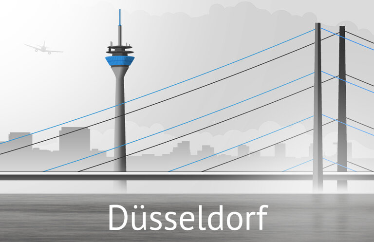 Der Rheinturm in Düsseldorf, Deutschland