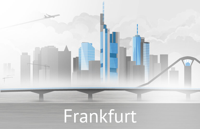 Die Skyline von Frankfurt, Deutschland