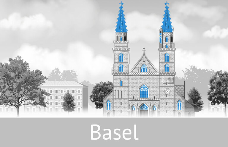 Der Basler Münster in Basel, Schweiz