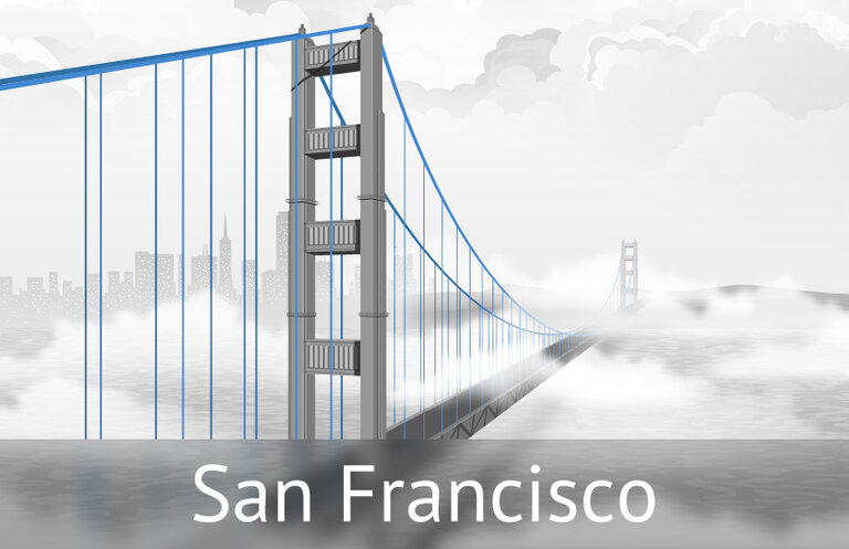 Die Golden Gate Bridge in San Francisco, CA, USA
