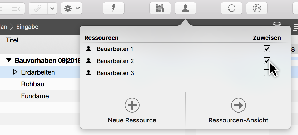 Ressourcen zuweisen Ressourcen zuweisen