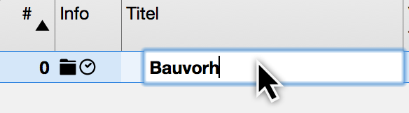 Titel für das Projekt vergeben Titel für das Projekt vergeben