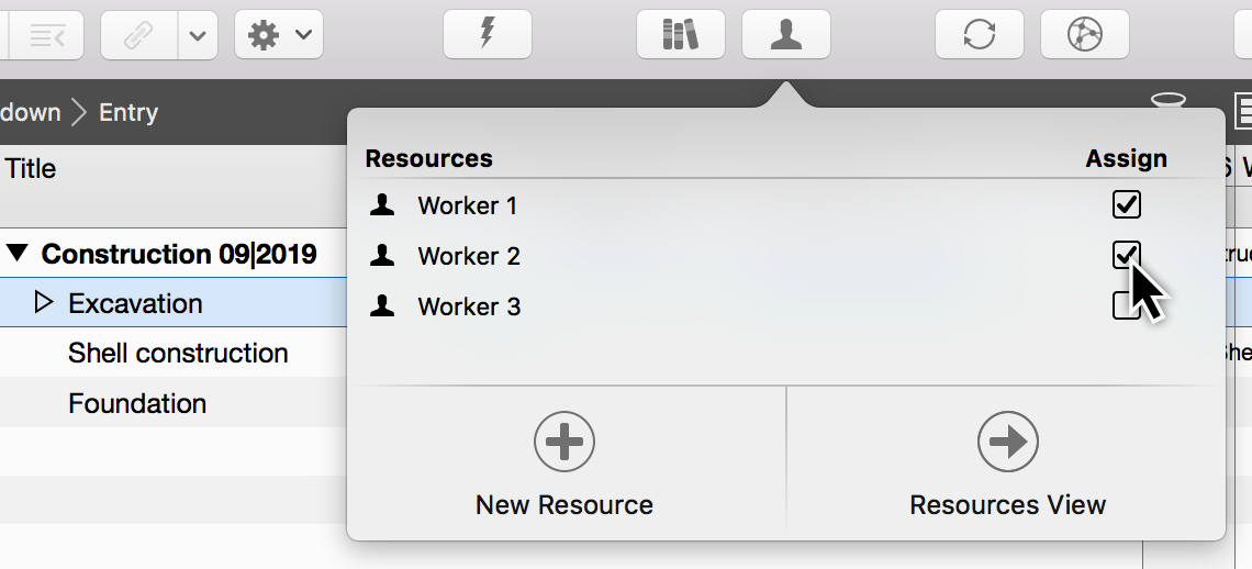 Assign resources Assign resources