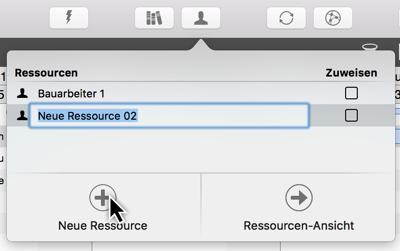 Ressourcen anlegen Ressourcen anlegen