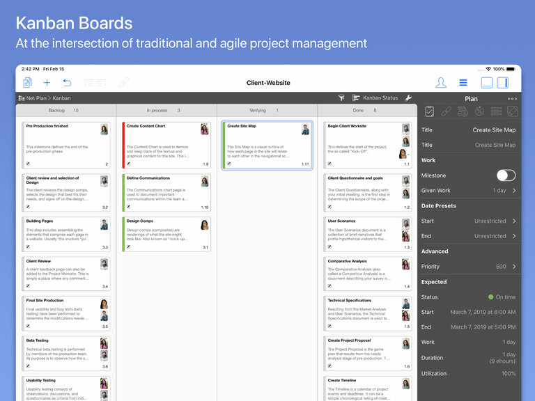 Kanban Boards in Merlin Project on the iPad