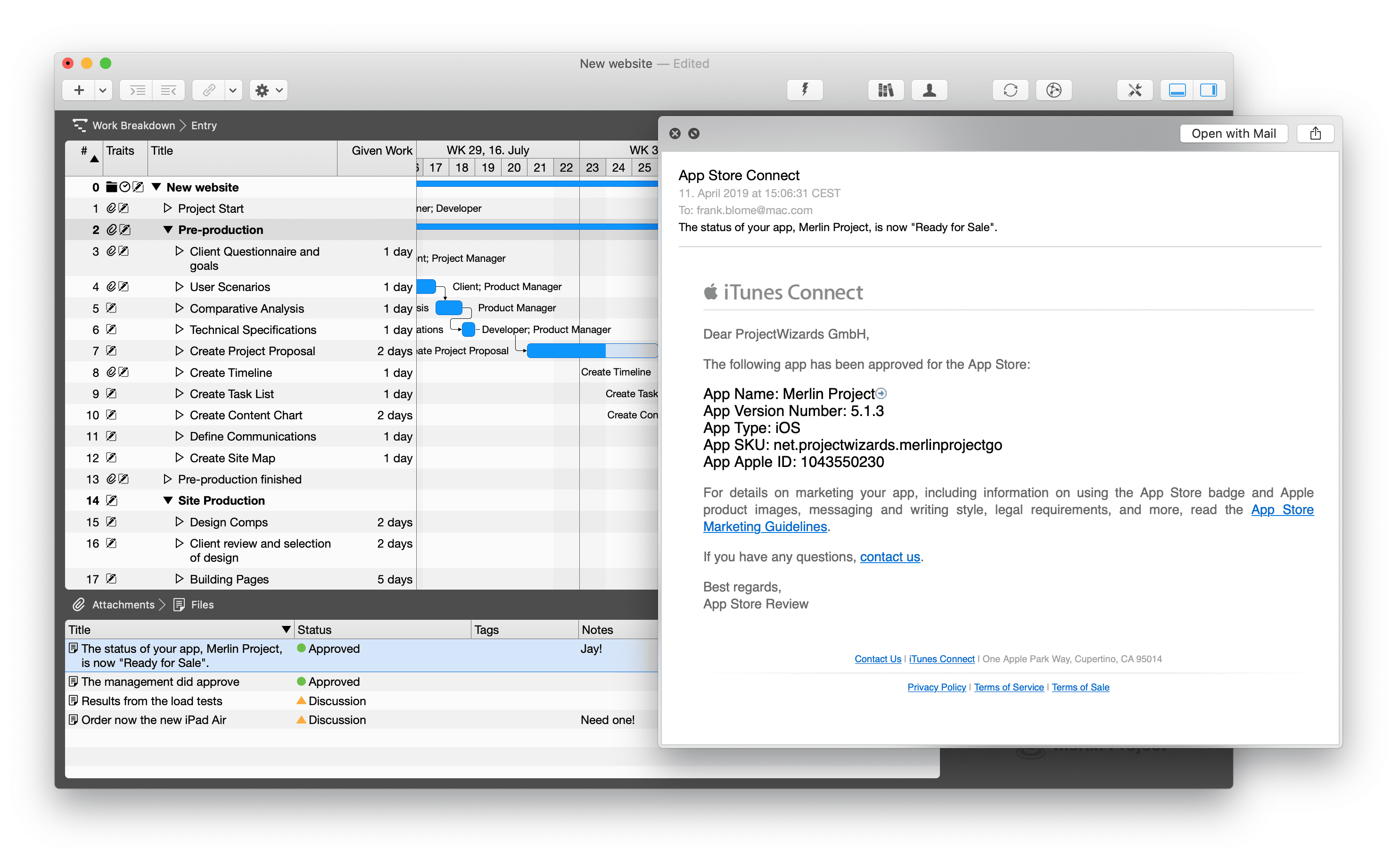 Use the space bar to preview an email in Merlin Project
