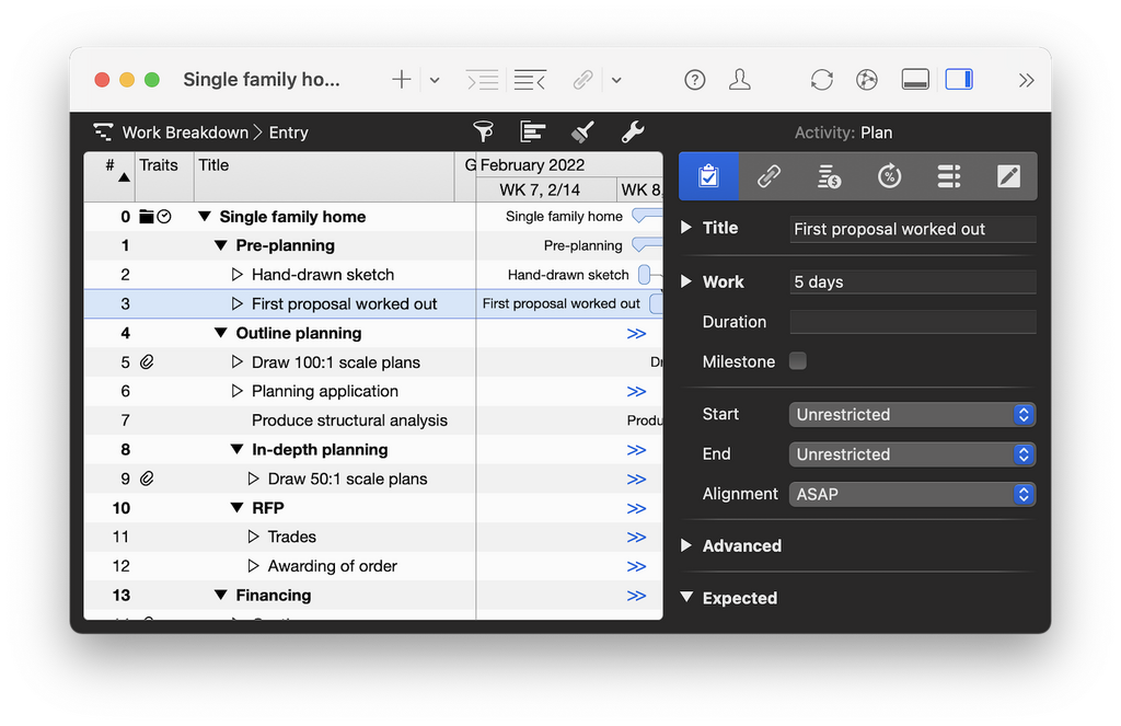 3. Graphic representation of the construction schedule as gantt chart 3. Graphic representation of the construction schedule as gantt chart