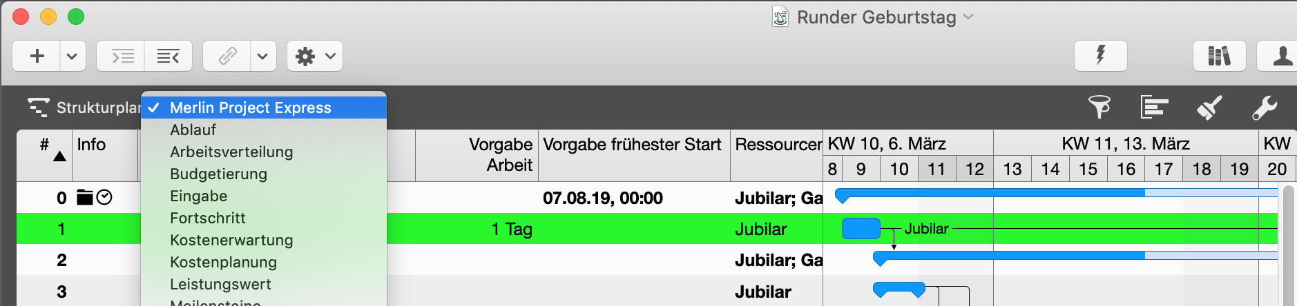 Merlin Project Strukturplan
