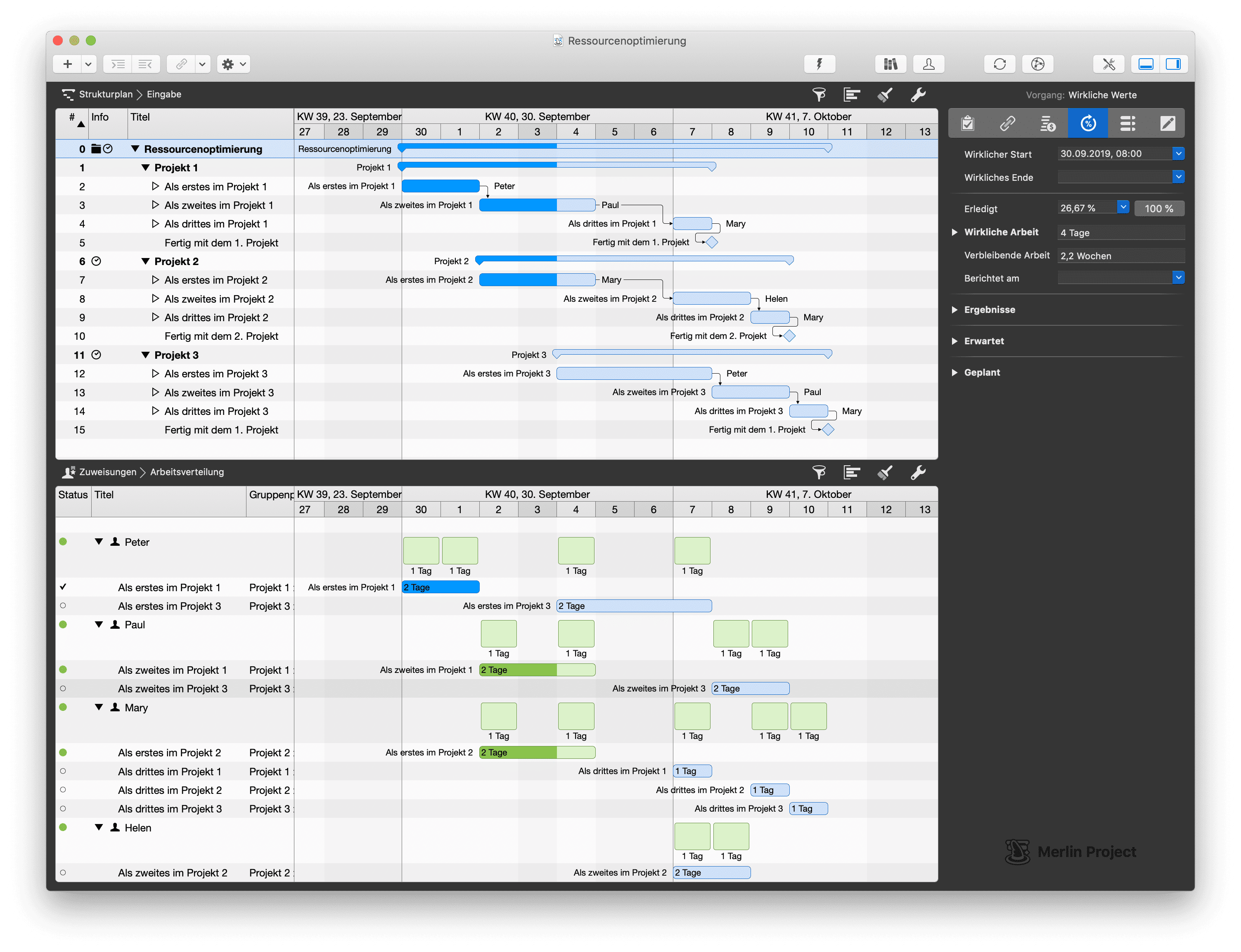 Der aktuelle Stand im Projektplan Der aktuelle Stand im Projektplan