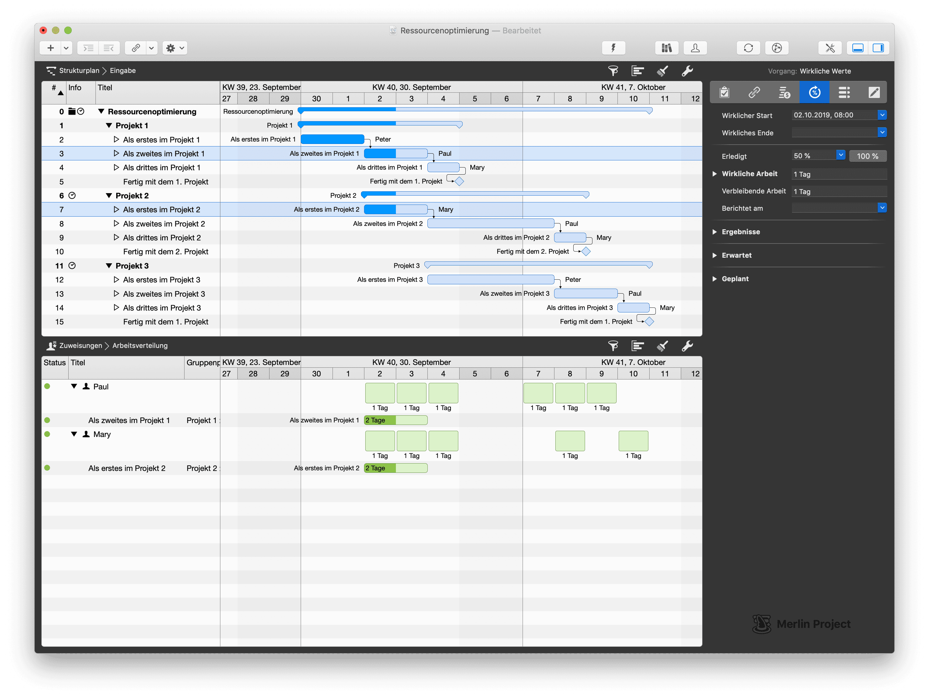 Merlin Project fokussiert automatisch im Detailfenster – basieren auf der Selektion im Hauptfenster Merlin Project fokussiert automatisch im Detailfenster – basieren auf der Selektion im Hauptfenster