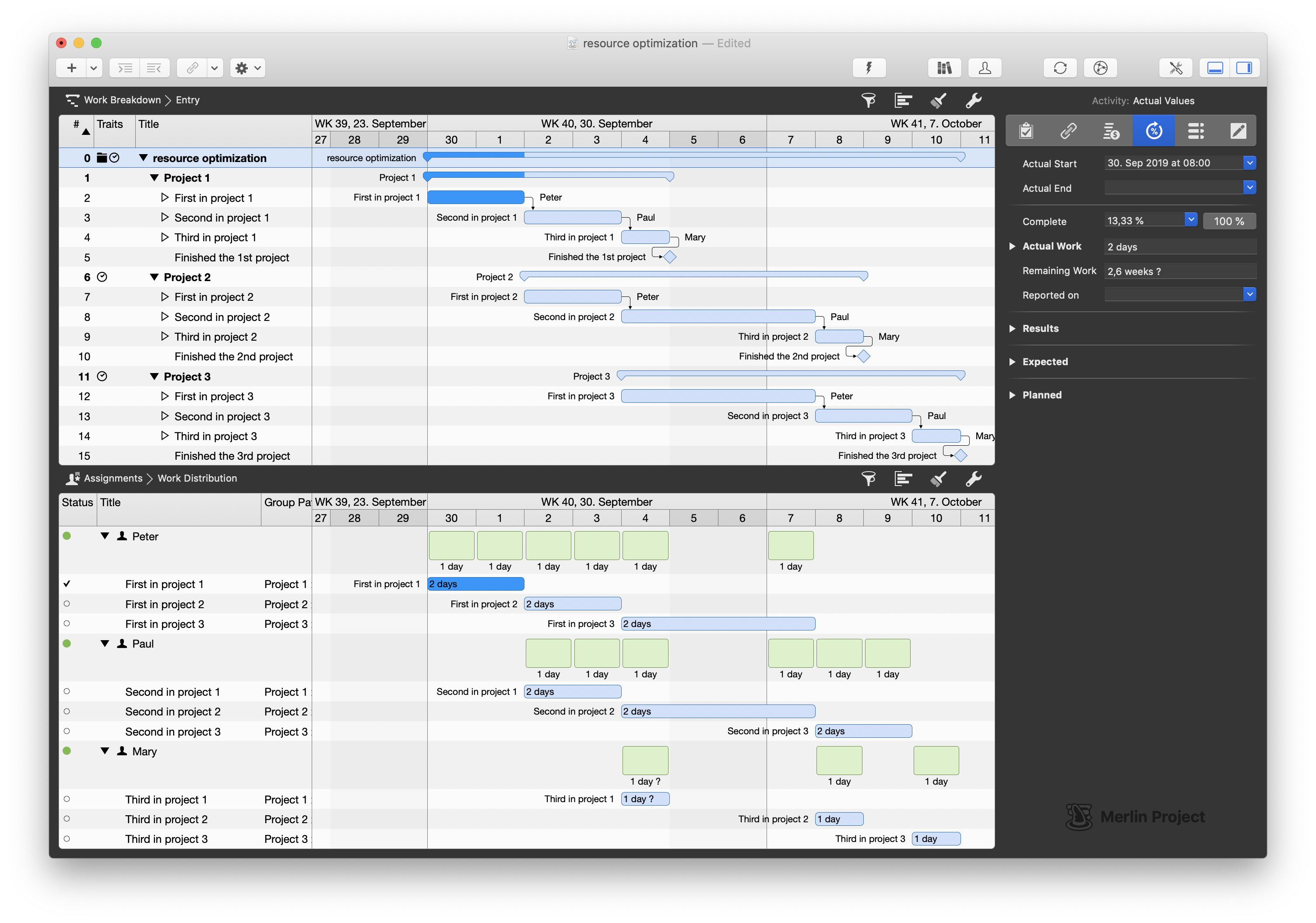 The multi-view of structure plan and work distribution in Merlin Project The multi-view of structure plan and work distribution in Merlin Project