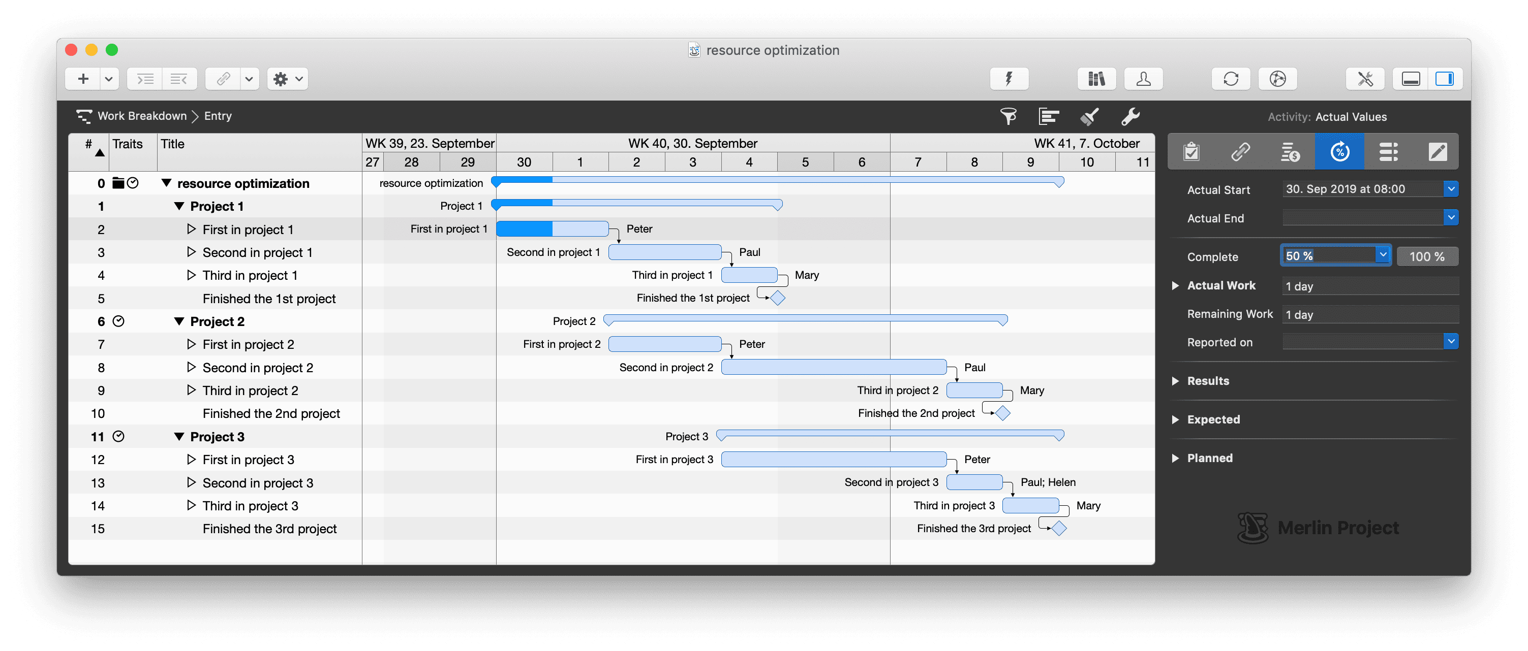 Progress is documented in Merlin Project