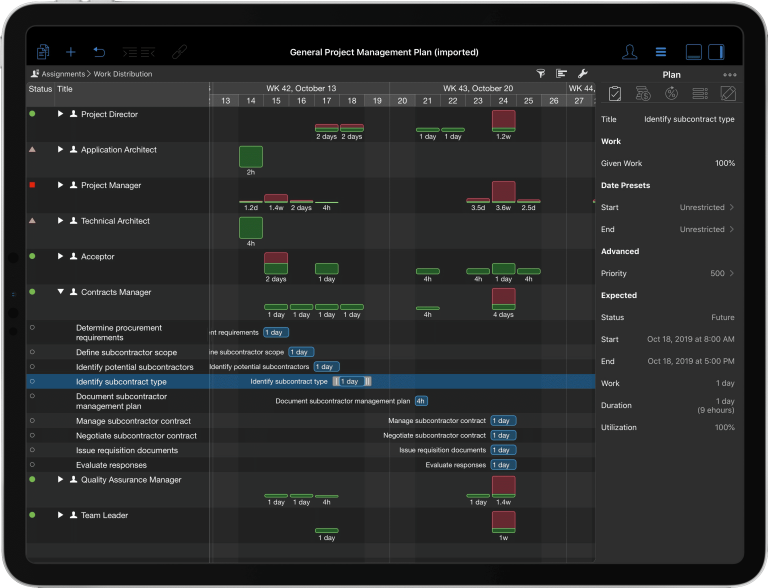 Le nouveau mode sombre dans Merlin Project 6 sur iPad