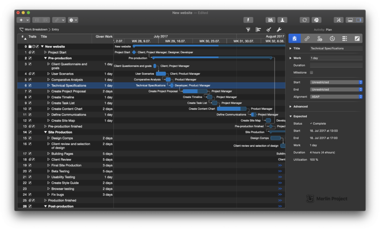Der neue Darkmode in Merlin Project 6 auf dem Mac Der neue Darkmode in Merlin Project 6 auf dem Mac