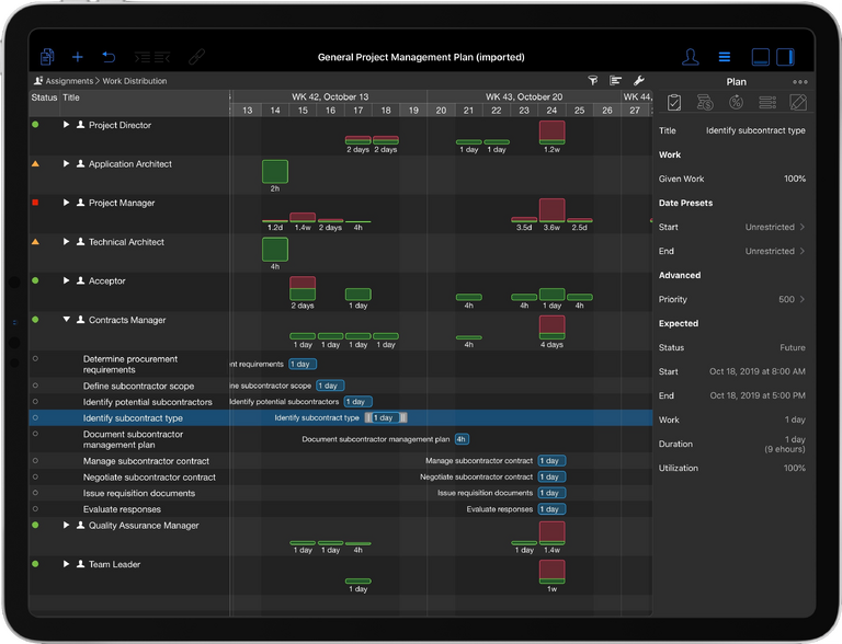 Der neue Darkmode in Merlin Project 6 auf dem iPad