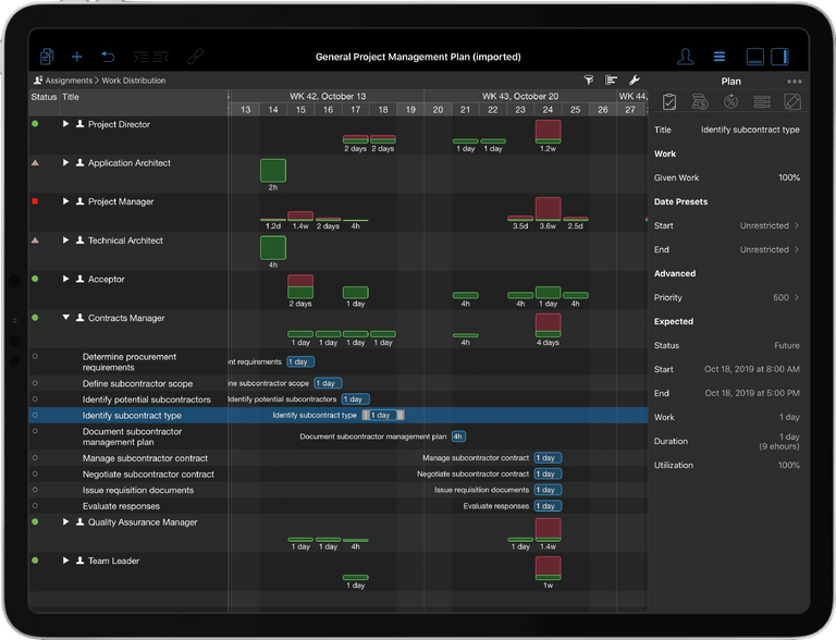 Der neue Darkmode in Merlin Project 6 auf dem iPad