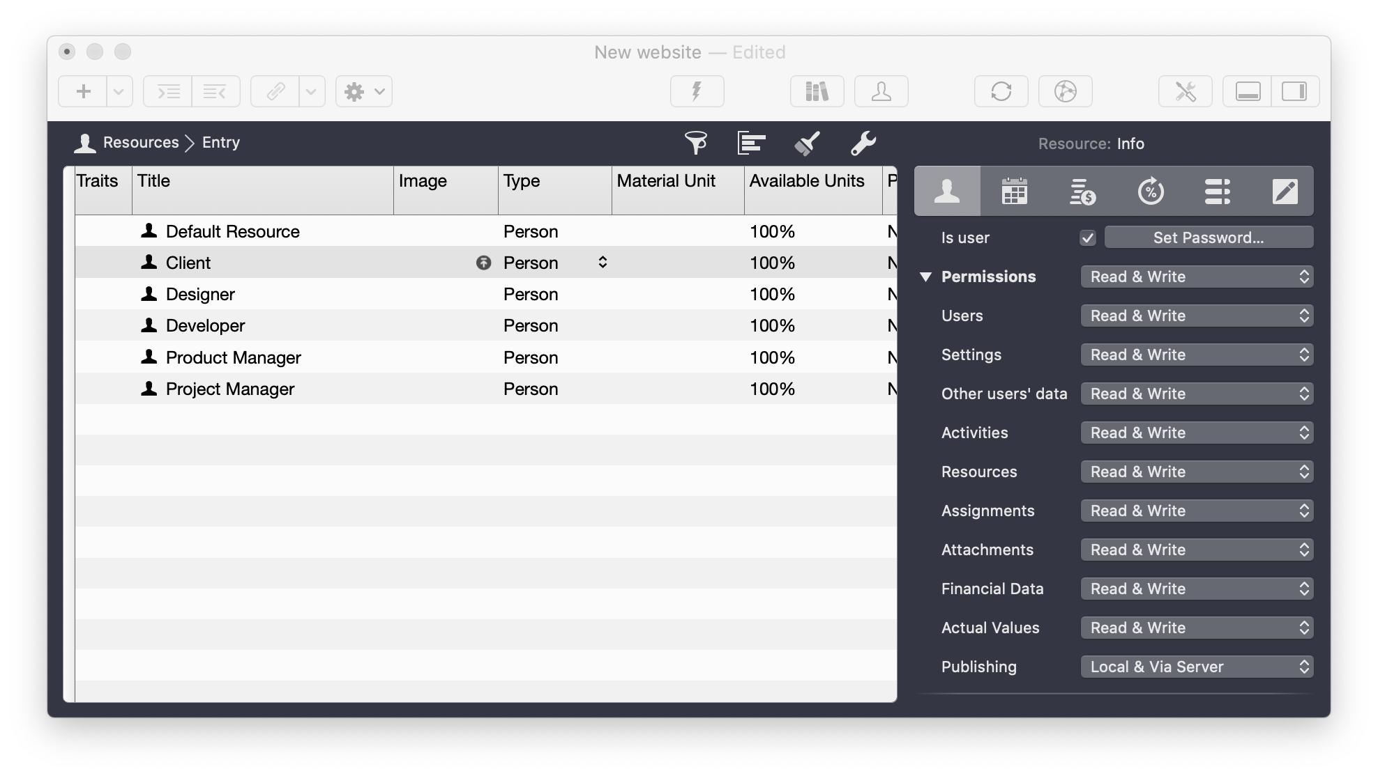 Access Permissions in Merlin Project Access Permissions in Merlin Project