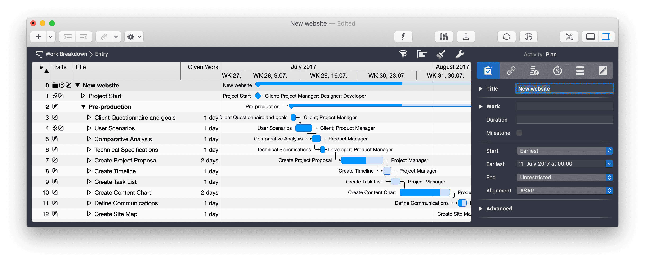 Work Breakdown Structure in Merlin Project Work Breakdown Structure in Merlin Project