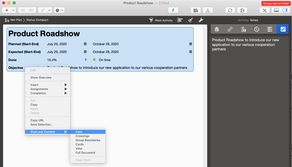 Merlin Project - call the style and contents inspector