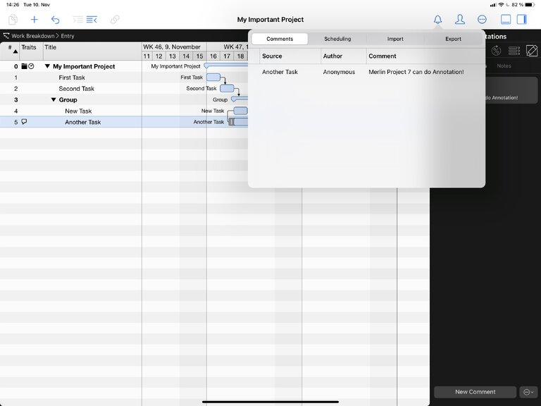 Les avertissements dans Merlin Project 7 sur l'iPad Les avertissements dans Merlin Project 7 sur l'iPad
