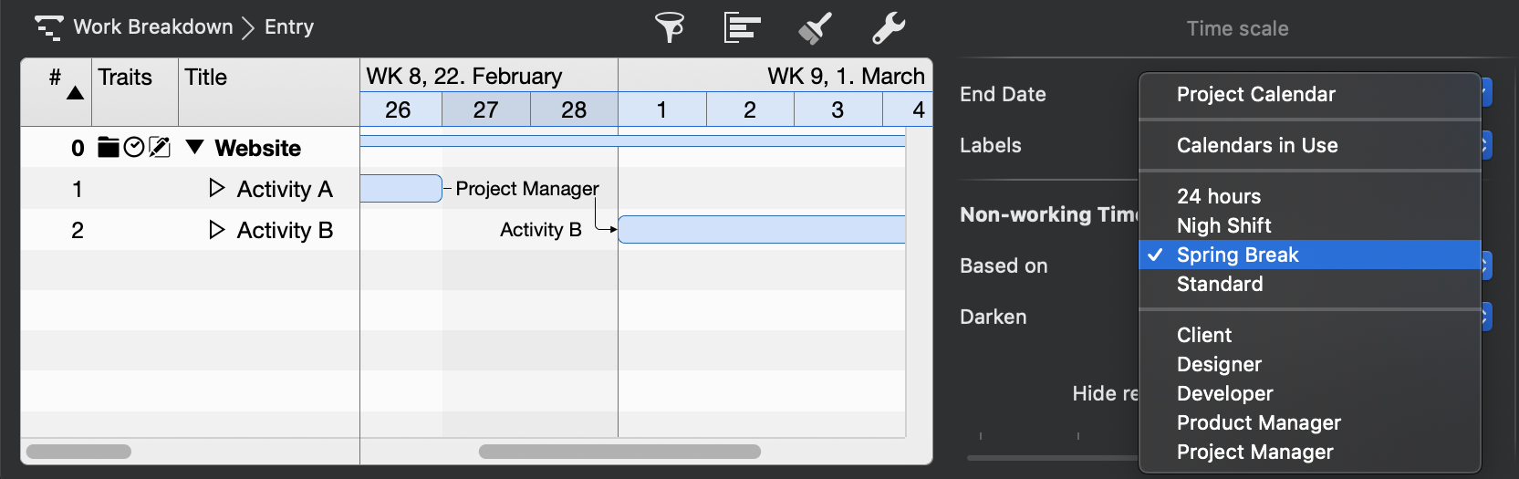Time Scale - Based on Option Time Scale - Based on Option