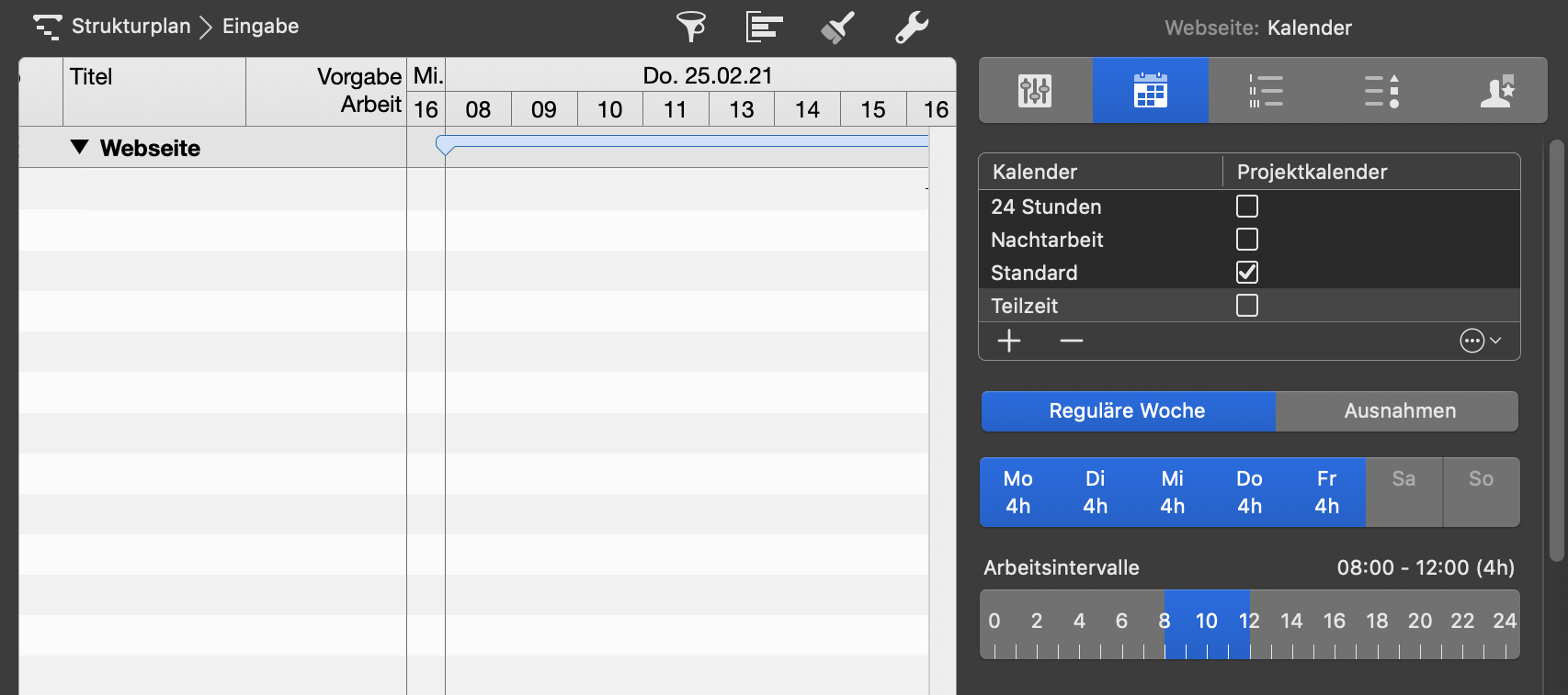 Kalender - Teilzeit