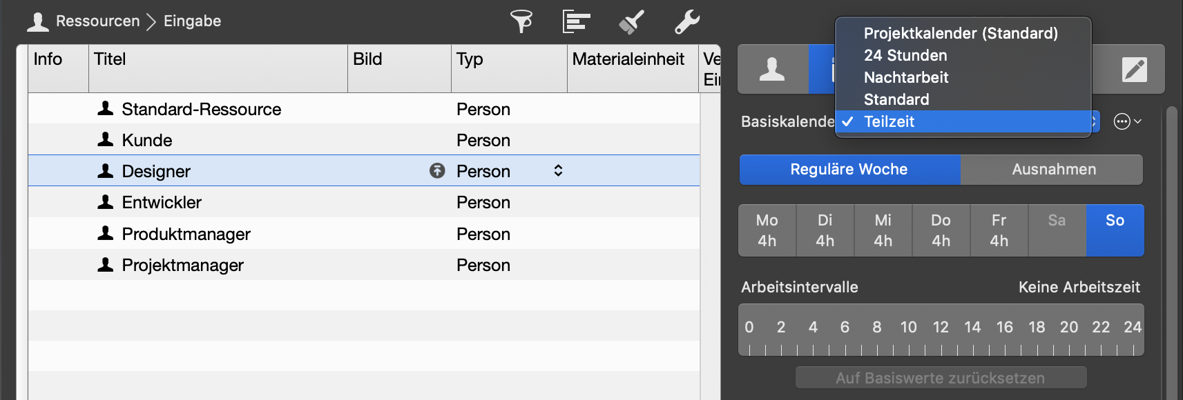 Basiskalender - Ressourcen Night Shift Basiskalender - Ressourcen Night Shift