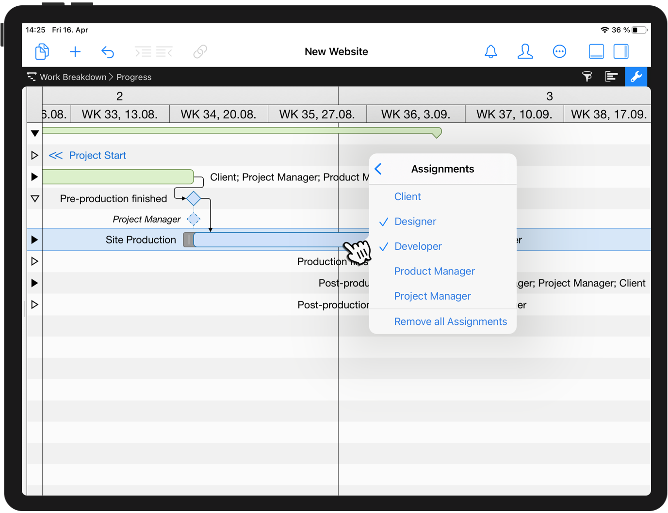 Check assignments on an activity on the iPad Check assignments on an activity on the iPad
