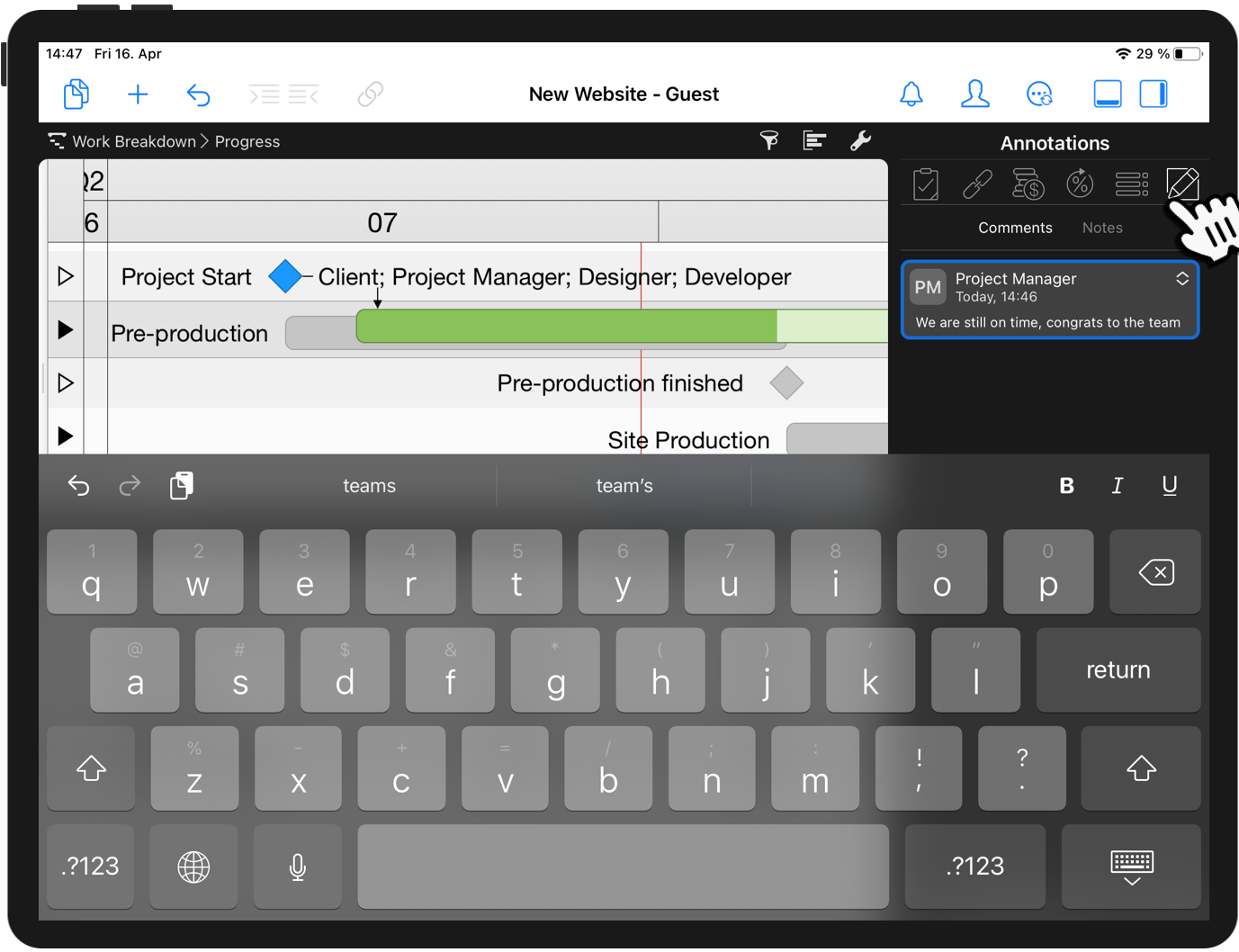 Leave Comments for Your Colleagues on the iPad Leave Comments for Your Colleagues on the iPad