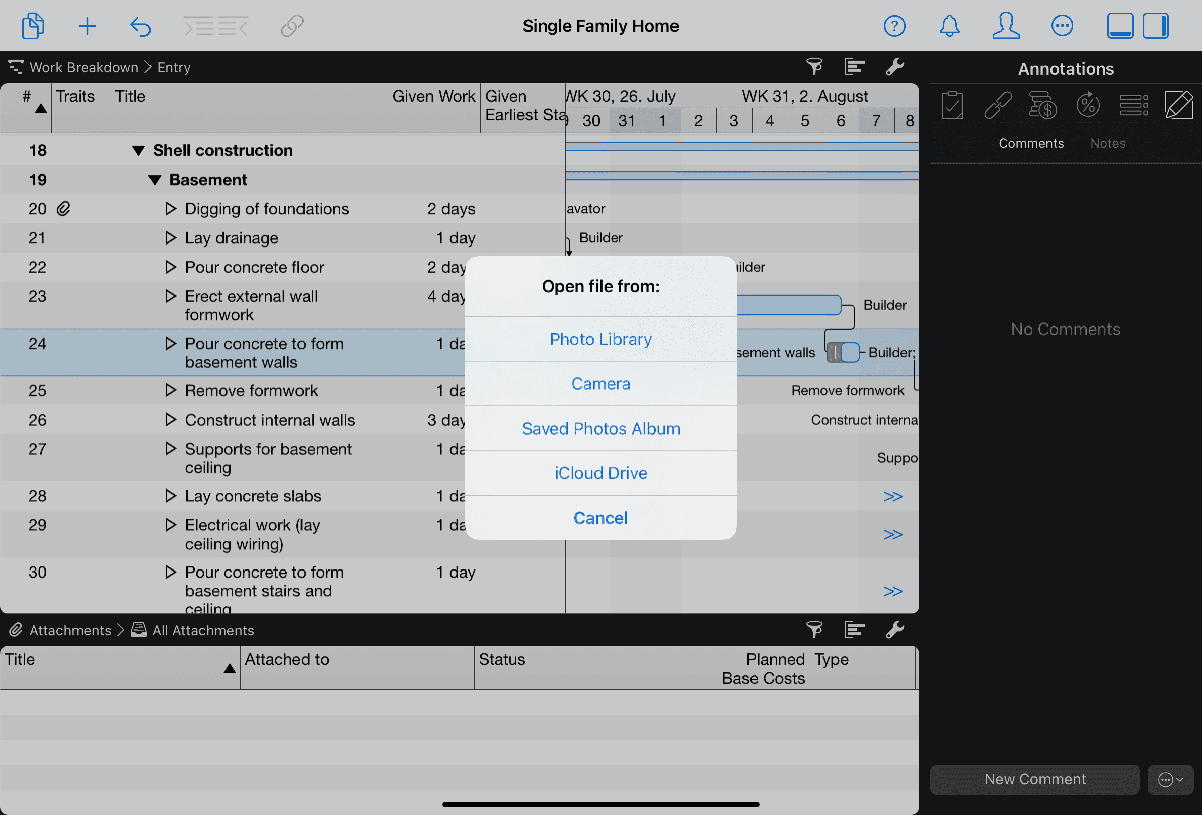 Logging a construction site with Merlin Project attachments
