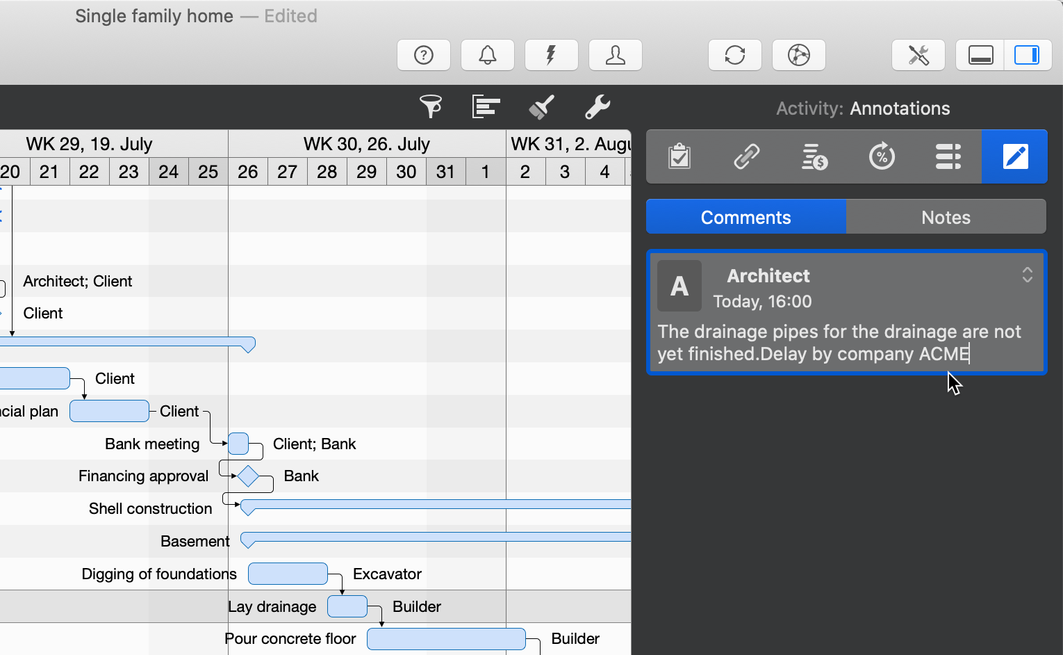 Merlin Project notes for construction diary and logs