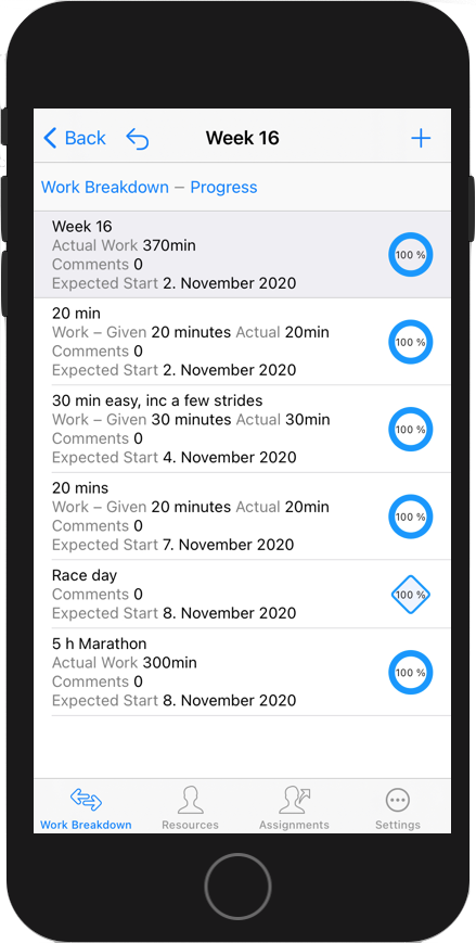 Activities of the week in Merlin Project iOS app on iPhone Activities of the week in Merlin Project iOS app on iPhone