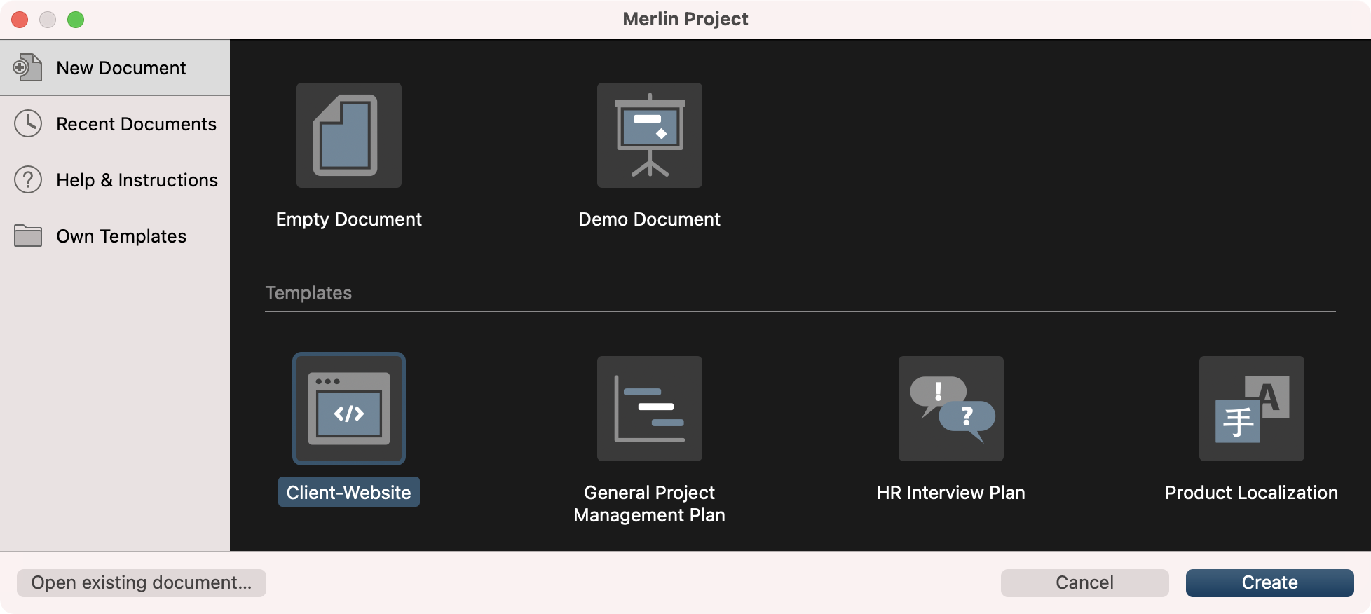 Document Dialogue on macOS Document Dialogue on macOS