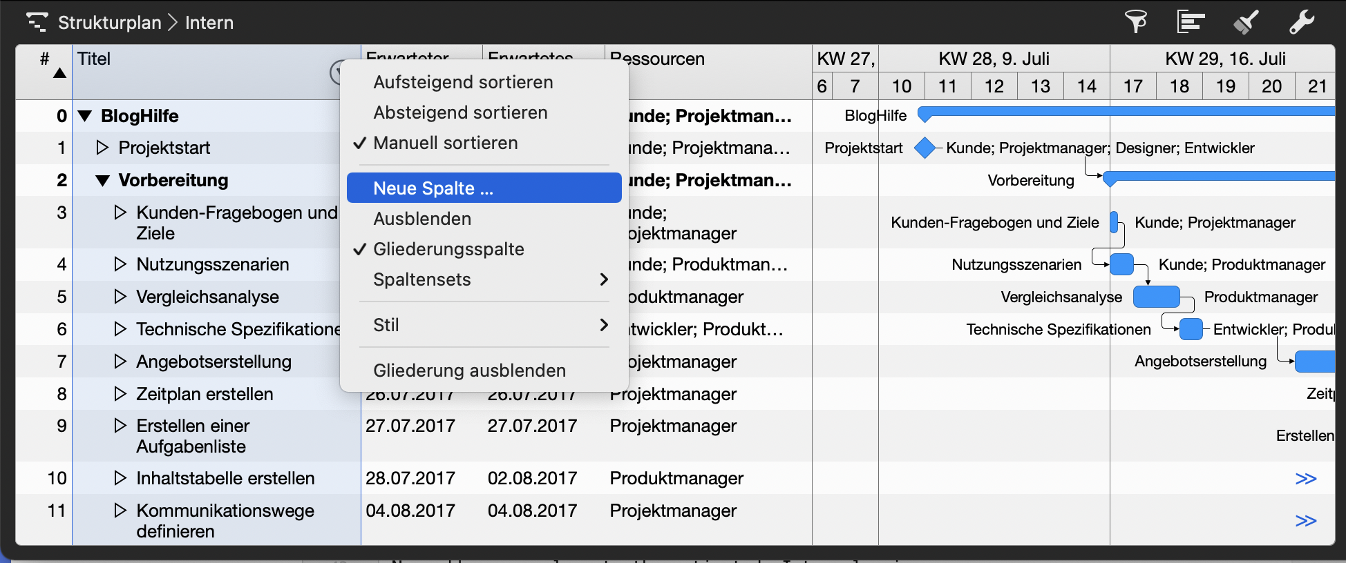 Neue Spalte erstellen Neue Spalte erstellen