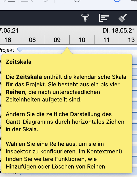Hilfetext zur Zeitskala Hilfetext zur Zeitskala