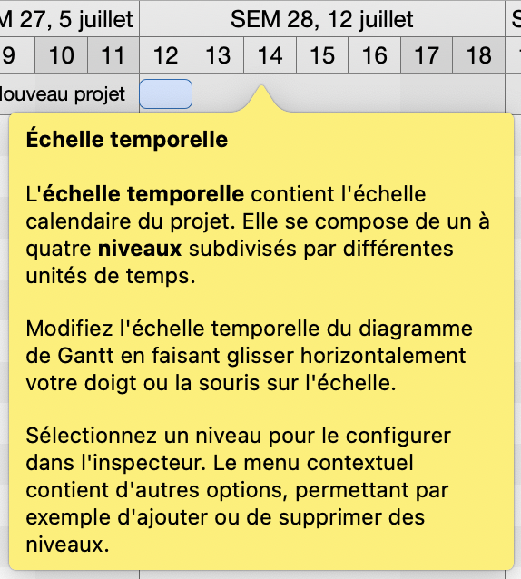 Texte d'aide pour l'échelle de temps