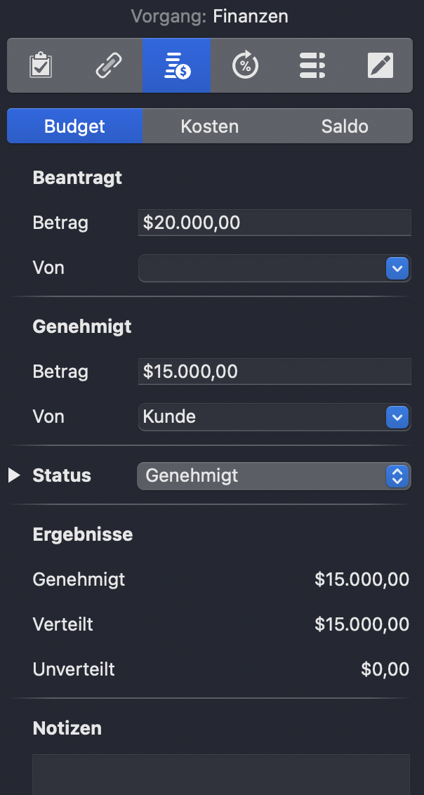 Budgetverwaltung in Merlin Project Budgetverwaltung in Merlin Project