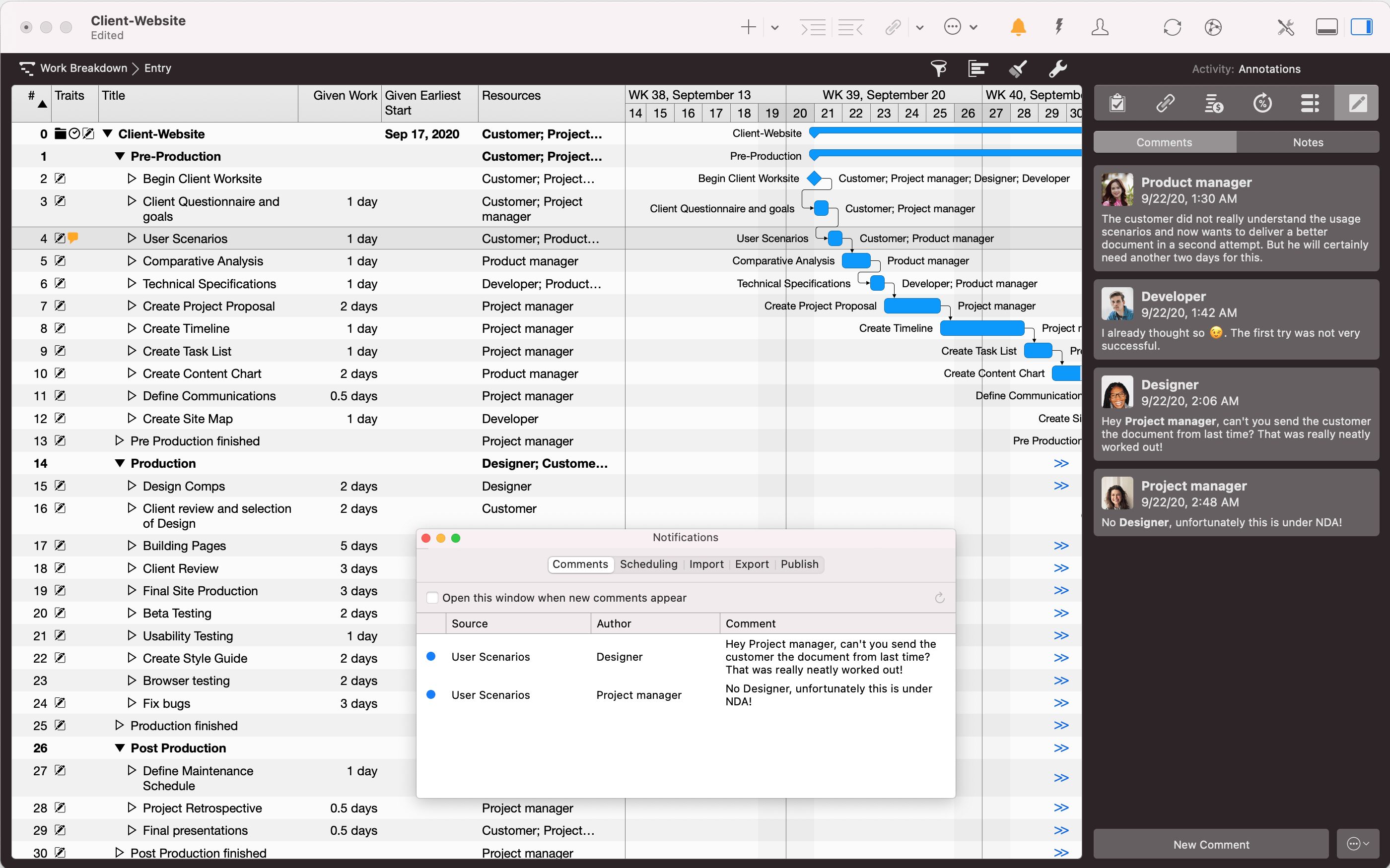 Comments and annotations in Merlin Project