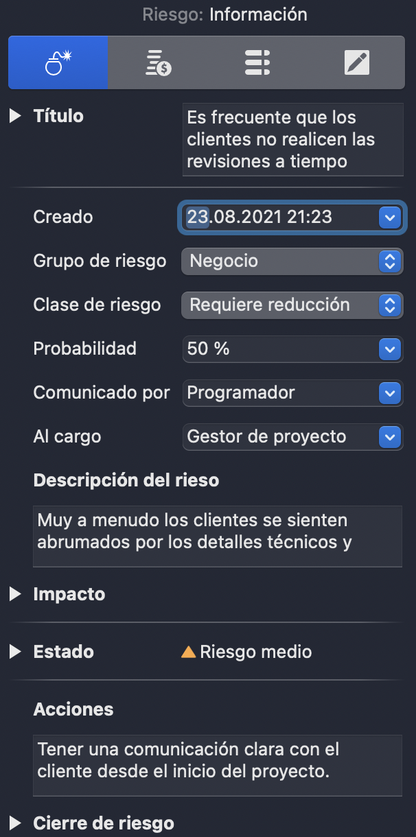 Gestión de riesgos en Merlin Project Gestión de riesgos en Merlin Project