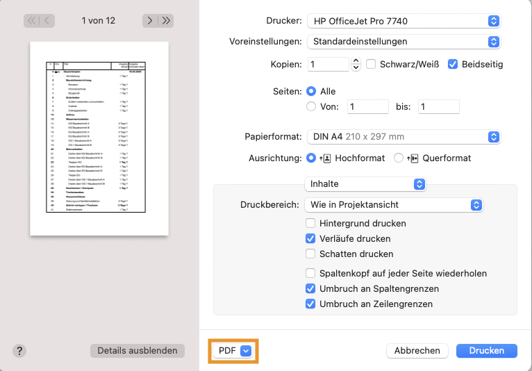 PDF Druck