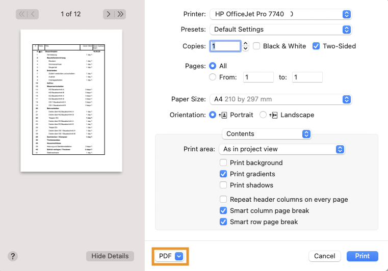 PDF 打印 PDF 打印